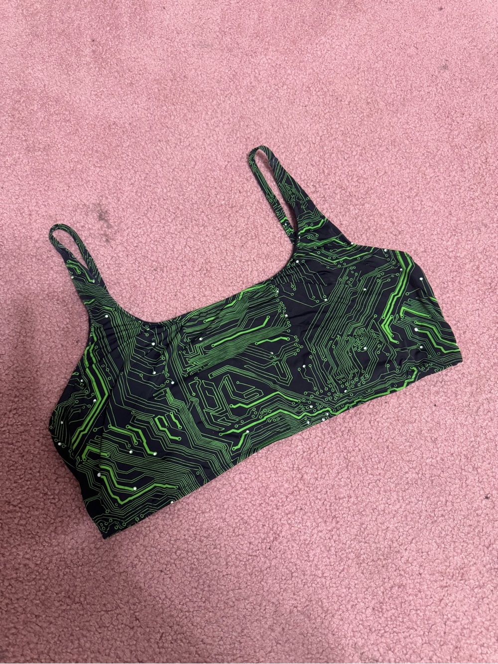 New 2xl black green circuit board bracelet crop top tank festival rave